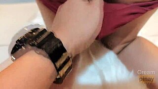 Hey, BF couldn’t resist and fucked Pinay teen in clothes for a steamy POV creampie!