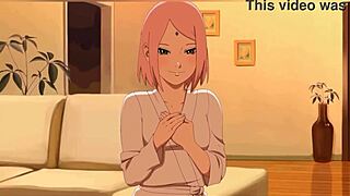 Naruto and Sakura in wild animated action.
