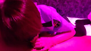 amateur pov with blindfolded police officer