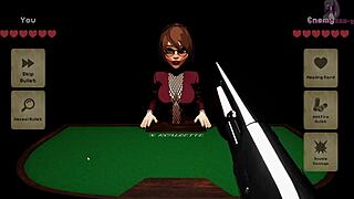 Teen gets squirting cumshot on tits from monster cock blowbang in 3D anime