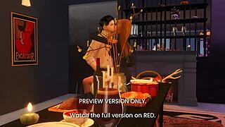 3D animated porn with a dinner scene - a sneak peek of an upcoming Hentai series