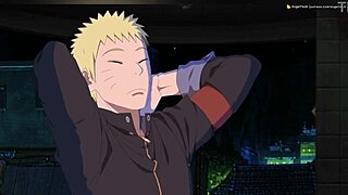 Naruto and Sakura in wild animated action.