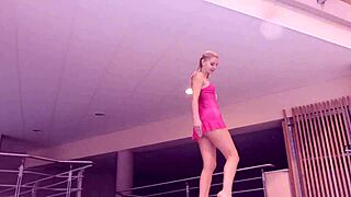 Proklova strips off her bikini and dives naked under water in a steamy scene.