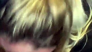 The tattooed slut swallows cum after sloppy blowjob.