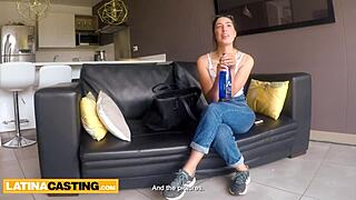 Latina lingerie model hides tight pussy until huge cock pounds