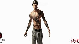 Mile High Club Striptease by King Noire with Wild Spanking Action