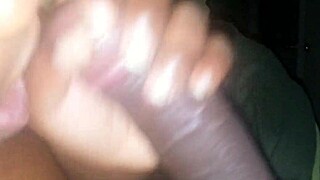 i'm giving a sloppy blowjob to this black ebony guy, oh man it's so messy