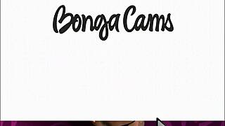 in the bathroom, the couple engages in intense oral sex, licking and sucking each other's genitals on webcam