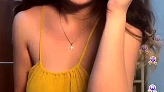 Girl In Yellow Dress Shows Off Big Tits Seductively