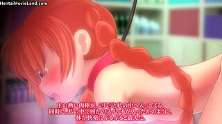 Redhead anime babe gets pleasured in hentai