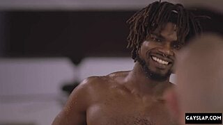 Muscular Black Gay Bodybuilder Fucks European Bareback with Monster Cock