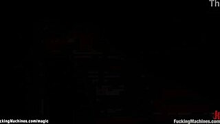 brunette gets her hairy ass and twat drilled by kinky machine