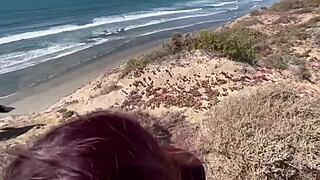 Quick encounter with girlfriend's friend featuring tits and cumshot on the street