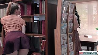 I can’t resist busty trans Ariel Demure getting fucked in the library