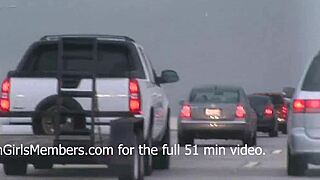 CUTE NERDY TEEN FLASHES & MASTURBATES in risky spots!