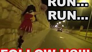 redhead milf participates in outdoor casting interview