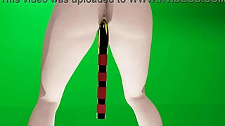 android 18 animation test with unique dildo play