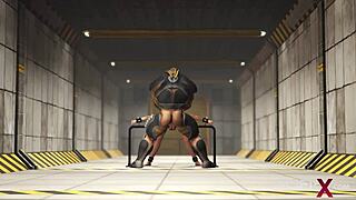 sci-fi bunker adventure with a cuffed blonde and her stunning figure