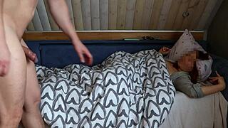 Cheating wife eagerly screws neighbor while husband’s away. What a scandal!