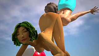 hey babe, wanna see this oily chick get pounded on the beach in 3d?