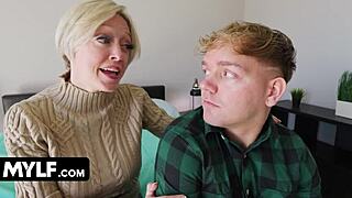 큼지막한 가슴 스텝맘, 스텝슨이 보지 세게 박게 해