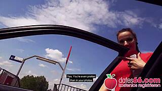 Picking up a sexy student in the park for some fun