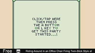 The twins ride office chairs in a comedic game at work.