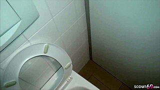 wanna see german teen caught banging on school toilet?