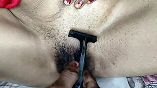 Feeling intense passion while fucking my hot beautiful Indian step sister after shaving her pussy
