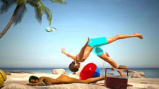 hey babe, wanna see this oily chick get pounded on the beach in 3d?