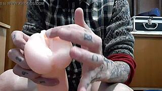 gay melvincoficial explores pleasure with big cock and fake vagina in intimate scene