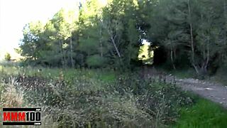 Spanish blonde milf fucked hard in outdoor action. She squirts wildly during deepthroat pounding!