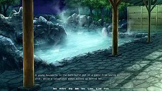 Threesome Breeding in Anime Village Hotspring!