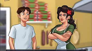 In Summertime Saga, she shows off her big ass