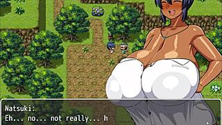 Damn! Tanned Natsuki in hentai game ep 3 naked bath