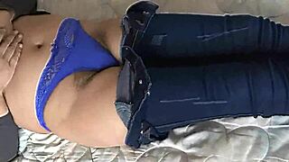 First Time I Masturbate Watching Stepson Jerk Off In Lingerie.