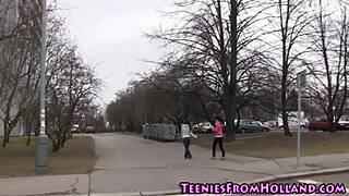 Lesbian Teen Fingers Cunt In Shower Bathing Scene