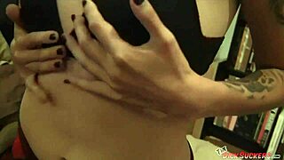 Goth latina judas enjoys sucking cock in pov