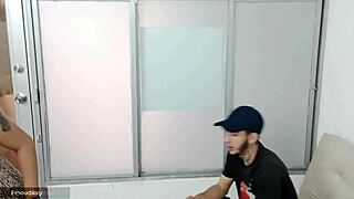 My Colombian tia came over horny, so I sucked her tits and fucked her hard.