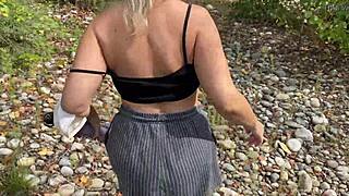 Busty Milf Almost Caught Fucking By The River