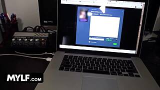 Naughty step-mama in lingerie gives her stepson a huge boobjob and fucks him hard