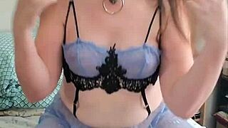 brunette tranny rides a pillow solo