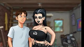 summertime saga - biker girl getting fucked on her motor cycle - riding bike sex