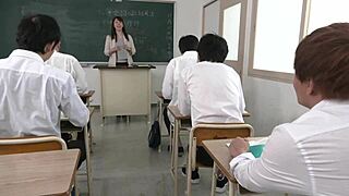 Silent Classroom Turns Wet for Married Teacher Chisato Shoda