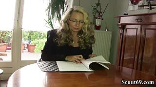 Deutsche MILF with huge TITS gets drilled by her horny NEIGHBOR!