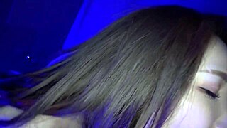 in part three, she gives intense blowjob with shaking tits, making him cum multiple times