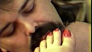 wife enjoys foot worship session