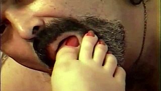 wife enjoys foot worship session