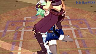 Sucrose, Hu Tao, and Aether in wild 3D action