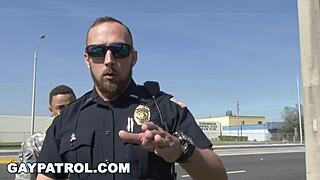 hey, watch these tough cops bust a fake soldier and drill him hard in gay patrol!